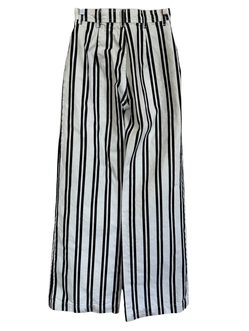 Reformation Logan Ultra High Rise Wide Leg Jeans Size 25 Black White Stripe - Picture 3 of 15